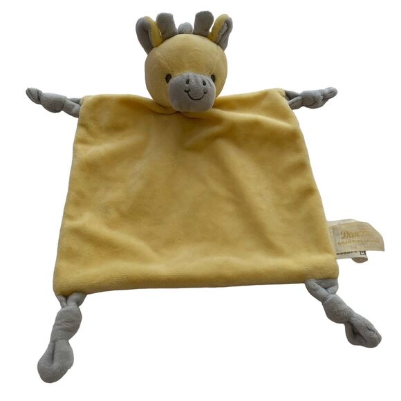 Dan Dee Giraffe Rattle Security Blanket Baby Lovey Yellow 8" x 9" Stuffed Animal - Picture 1 of 7
